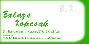 balazs kopcsak business card